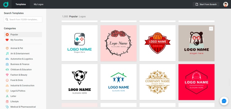 Select Templete and Customize Logo in Designevo Select Templete and Customize Logo in Designevo